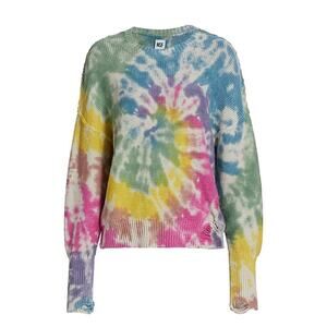 NSF Anabelle Distressed Knit Crewneck Sweater In Skittles Dye Size S